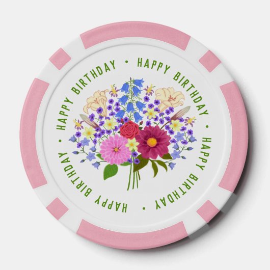 Blumenstrauss Pink Poker Chips For Birthdays (Achterkant)