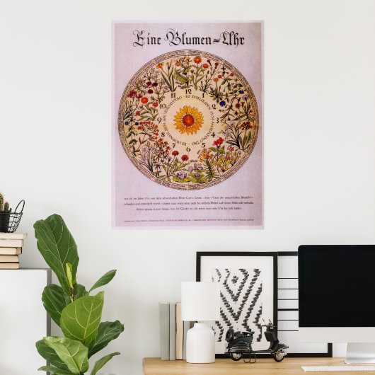 Blumenuhr Flower Clock Poster2 Poster (Thuiskantoor)