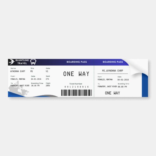 Bluntline instapkaart (S1E1) Bumpersticker (Voorkant)