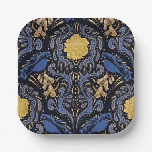 Blur Bird Paper Plates Papieren Bordje (Voorkant)