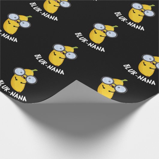Blur-nana Funny Banana Pun Dark BG Cadeaupapier (Hoek)