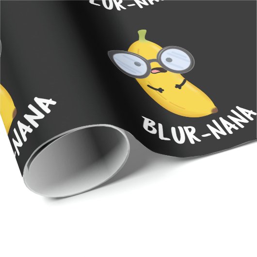 Blur-nana Funny Banana Pun Dark BG Cadeaupapier (Rol Hoek)