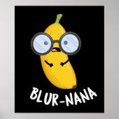 Blur-nana Funny Banana Pun Dark BG Poster (Voorkant)