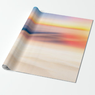 Blur tropisch zonsonderstrand met bokeh sun light cadeaupapier