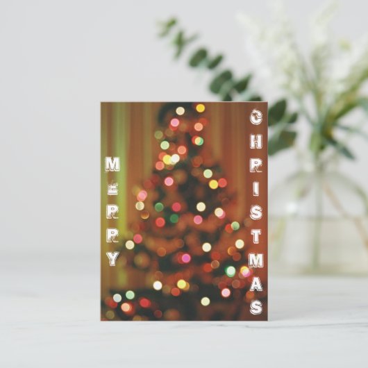 Blurale kerstboomverlichting briefkaart (Staand voorkant)