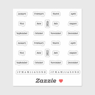 Blurbs. Maanden van het jaar 2025 2026 - transpara Sticker