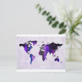 Blurple Stripes Map Briefkaart (Staand voorkant)