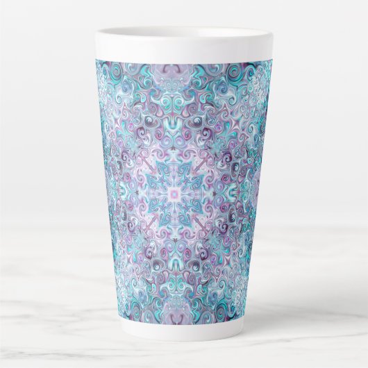 Blurple Swirls Latte Mok (Voorkant)