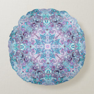 Blurple Swirls Rond Kussen