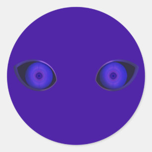 Blurple Zeer Boze Ogen Ronde Sticker