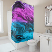 Blurred background fashionable crimson and blue douchegordijn (In situ)