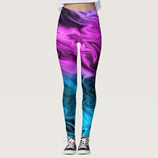 Blurred background fashionable crimson and blue leggings (Voorkant)