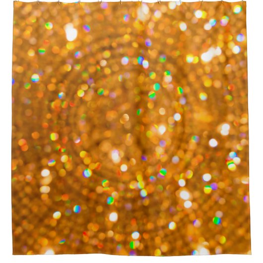 Blurred bokeh kerst gouden luxe. douchegordijn (Voorkant)
