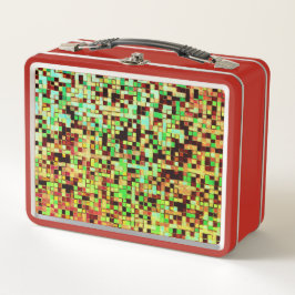 Blurred green en oranje kleine vierkantjes of tege