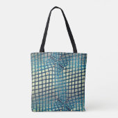 Blurred grijs cyaan, vergelijkbaar met een taille  tote bag (Achterkant)