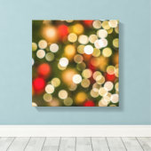 Blurred kerstlampjes canvas afdruk (Insitu (Houten vloer))