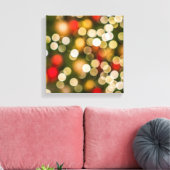 Blurred kerstlampjes canvas afdruk (Insitu (Woonkamer))