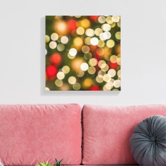Blurred kerstlampjes canvas afdruk (Insitu (Woonkamer))