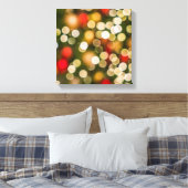 Blurred kerstlampjes canvas afdruk (Insitu (Slaapkamer))