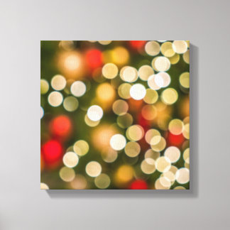 Blurred kerstlampjes canvas afdruk