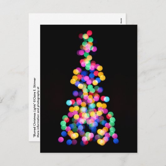 Blurred kerstlampjes feestdagenkaart (Voorkant / Achterkant)