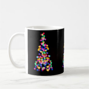 Blurred kerstlampjes koffiemok
