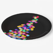 Blurred kerstlampjes papieren bordje (Gekanteld)