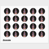 Blurred kerstlampjes ronde sticker (Vel)