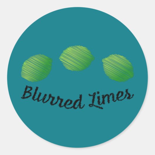 Blurred Limes Ronde Sticker (Voorkant)