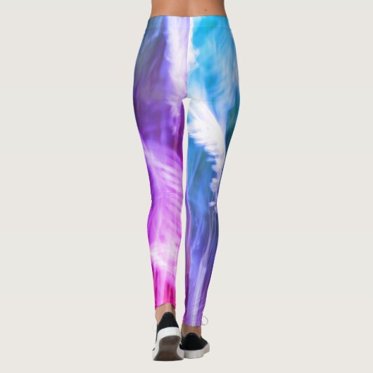Blurred Motion Grass Natuur Abstract Paars Roze Leggings (Achterkant)