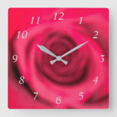 Blurred Roos Wall Clock Vierkante Klok (Voorkant)