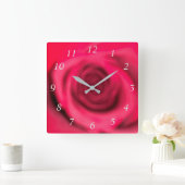 Blurred Roos Wall Clock Vierkante Klok (Huis)