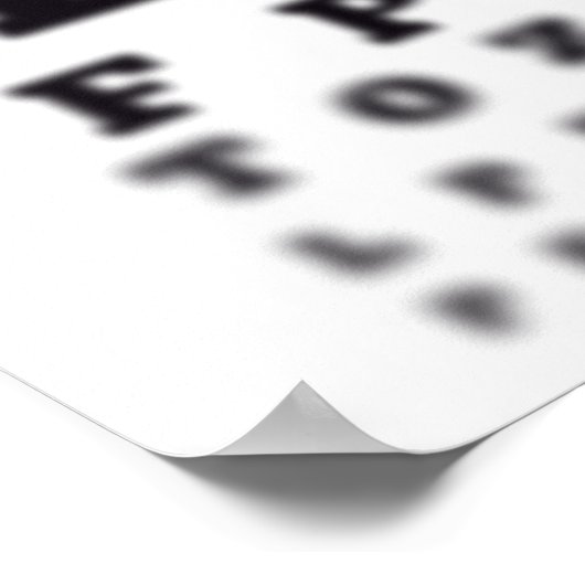 Blurred Sober Test Eye Chart Poster (Hoek)