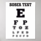 Blurred Sober Test Eye Chart Poster (Voorkant)