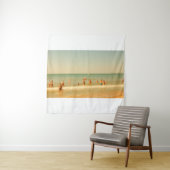 Blurred strand foto met bokeh. Mensen die zich ont Wandkleed (In situ)