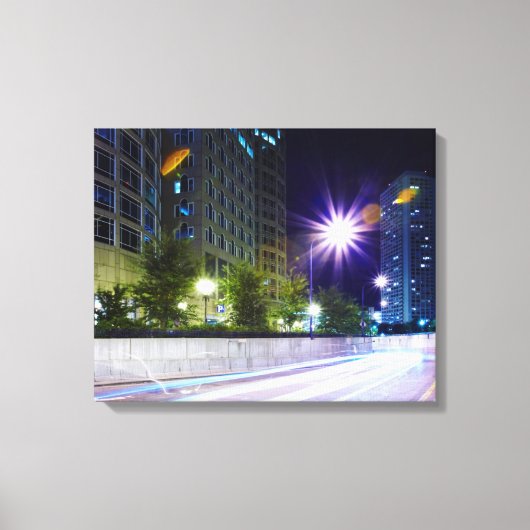 Blurred Traffic at Night Canvas Afdruk (Voorkant)
