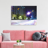 Blurred Traffic at Night Canvas Afdruk (Insitu (Woonkamer))