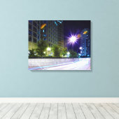 Blurred Traffic at Night Canvas Afdruk (Insitu (Houten vloer))