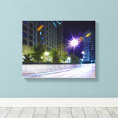 Blurred Traffic at Night Canvas Afdruk (Insitu (Houten vloer))