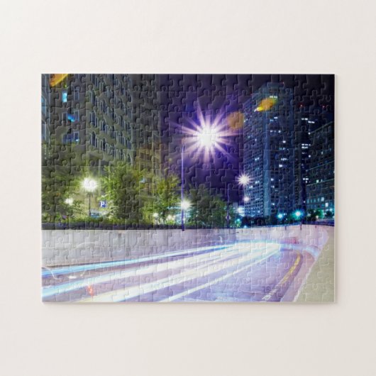 Blurred Traffic at Night Legpuzzel (Horizontaal)