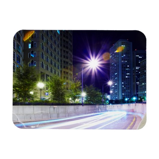 Blurred Traffic at Night Magneet (Horizontaal)