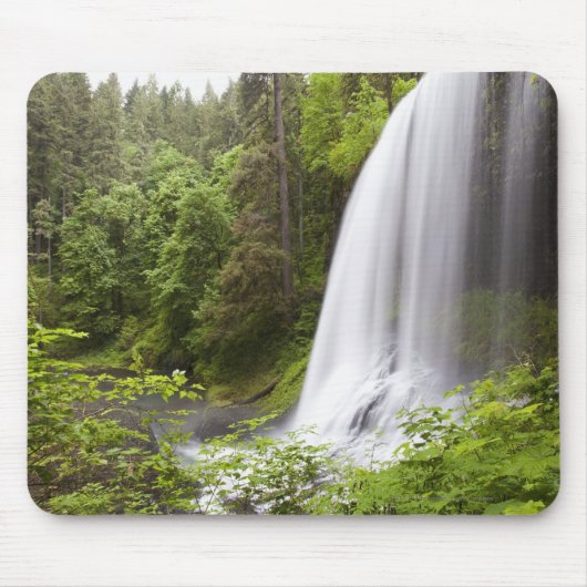 Blurred Waterfall en Forest Uitzicht in Oregon Muismat (Voorkant)