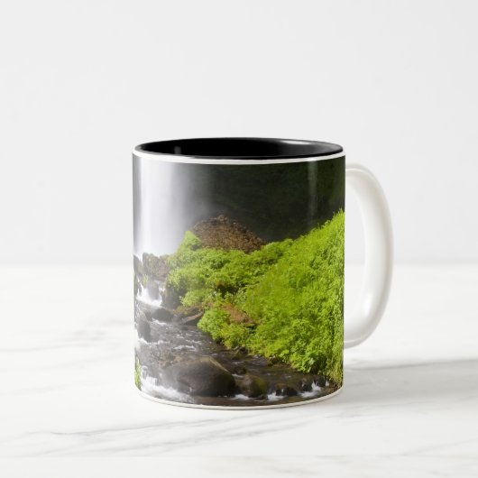 Blurred Waterfall en River Tweekleurige Koffiemok (Voorkant rechts)