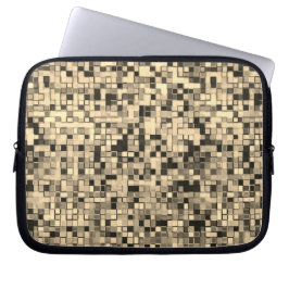 Blurrode beige of gouden tegels met grijstinten laptop sleeve