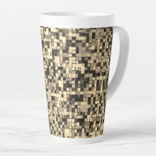 Blurrode kleine vierkantjes of tegels, beige of ki latte mok