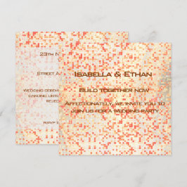 Blurrood koraal en geelachtige kleine vierkantjes  kaart