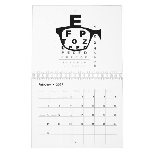 Blurry Eye Test Chart Kalender (Feb 2027)