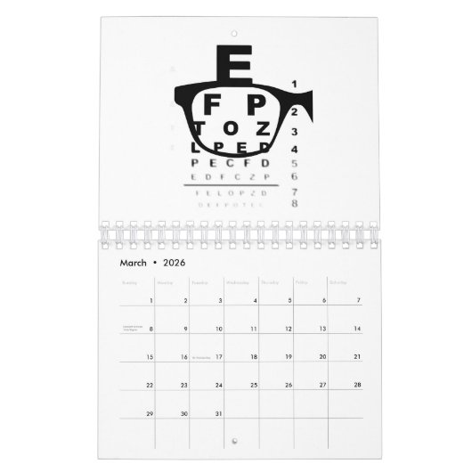 Blurry Eye Test Chart Kalender (Mar 2026)