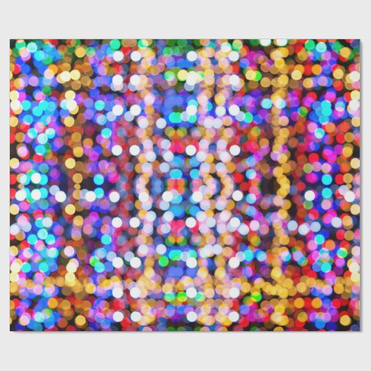 Blurry kerstlampjes cadeaupapier (Vlak)