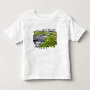 Blurry River met de geel-witte roze wilde bloemen Kinder Shirts